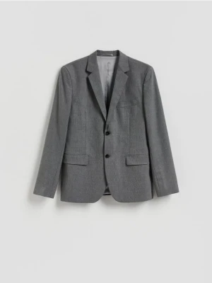 Reserved - Marynarka slim fit z dodatkiem wiskozy - ciemnoszary