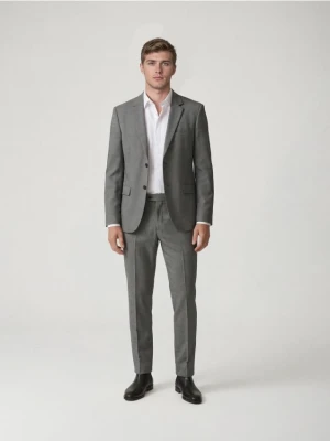 Reserved - Marynarka slim fit z dodatkiem wiskozy - ciemnoszary