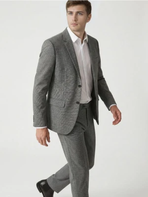 Reserved - Marynarka slim fit z dodatkiem wiskozy - ciemnoszary