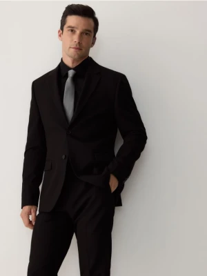 Reserved - Marynarka slim fit z dodatkiem wiskozy - czarny