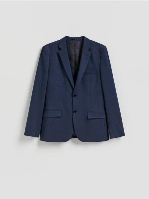Reserved - Marynarka slim fit z dodatkiem wiskozy i elastanu - granatowy