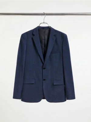 Reserved - Marynarka slim fit z dodatkiem wiskozy i elastanu - granatowy