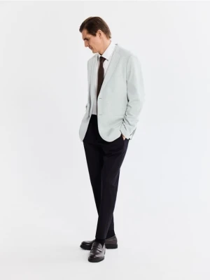 Reserved - Marynarka slim fit z dodatkiem wiskozy - jasnozielony