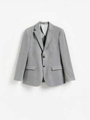 Reserved - Marynarka slim fit z dodatkiem wiskozy - szary