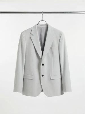 Reserved - Marynarka slim fit z domieszką lnu - jasnoszary