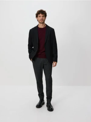 Reserved - Marynarka slim fit z domieszką wiskozy - czarny