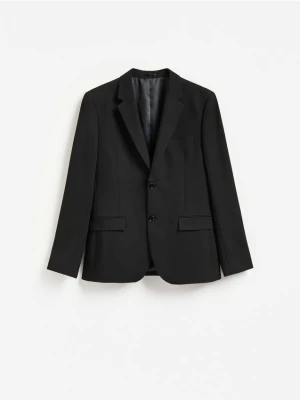 Reserved - Marynarka slim fit z domieszką wiskozy - czarny