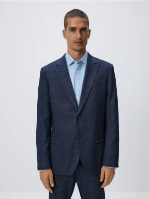 Reserved - Marynarka slim fit z domieszką wiskozy - granatowy