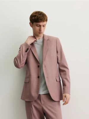 Reserved - Marynarka slim fit z domieszką wiskozy - jasnofioletowy