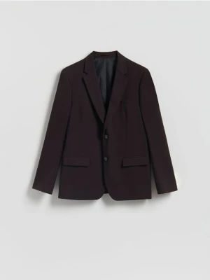 Reserved - Marynarka slim fit z domieszką wiskozy - mahoniowy