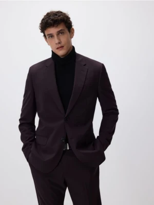 Reserved - Marynarka slim fit z domieszką wiskozy - mahoniowy