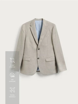 Reserved - Marynarka slim fit z domieszką wiskozy - szary
