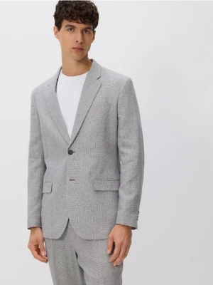 Reserved - Marynarka slim fit z lnem - jasnoszary