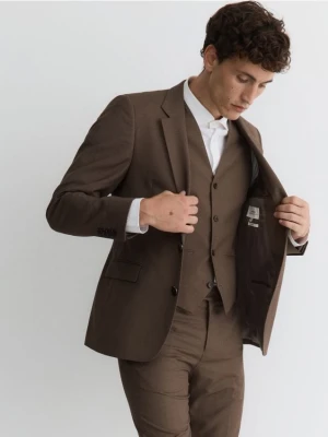 Zdjęcie produktu Reserved - Marynarka slim fit z wełną - brązowy