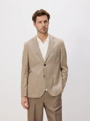 Reserved - Marynarka slim fit z wiskozą - brązowy