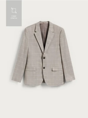 Reserved - Marynarka slim fit z wiskozą - brązowy