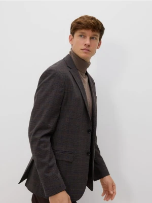 Reserved - Marynarka slim fit z wiskozą - brązowy