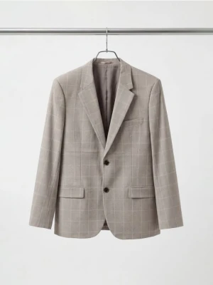Reserved - Marynarka slim fit z wiskozą - brązowy