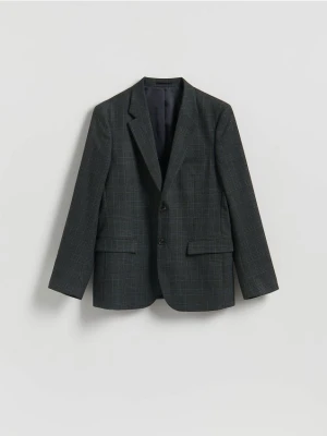 Reserved - Marynarka slim fit z wiskozą - ciemnozielony