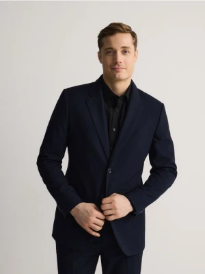 Reserved - Marynarka slim fit z wiskozą - granatowy