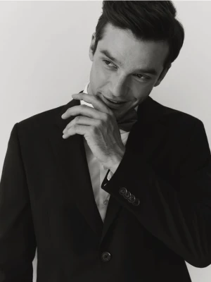 Reserved - Marynarka slim fit z wiskozą - granatowy