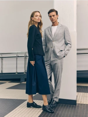 Reserved - Marynarka slim fit z wiskozą - jasnoszary