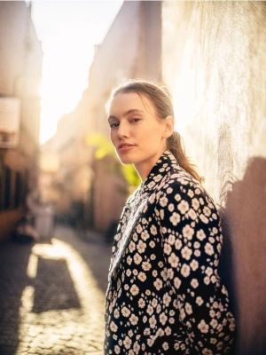 Reserved - Marynarka w kwiaty - wielobarwny