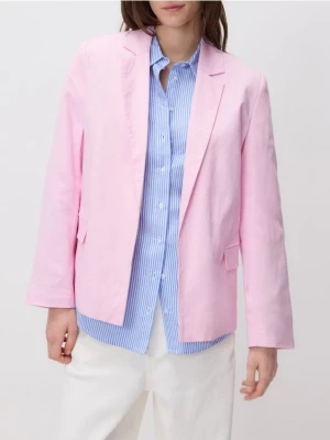 Reserved - Marynarka z dodatkiem lnu - pastelowy róż