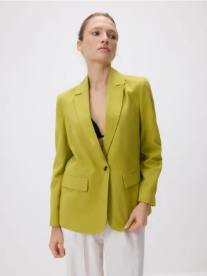 Reserved - Marynarka z dodatkiem lnu - zielony