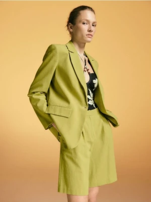 Reserved - Marynarka z dodatkiem lnu - zielony