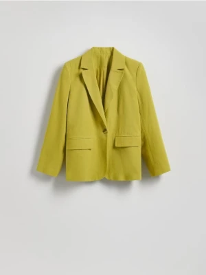 Reserved - Marynarka z dodatkiem lnu - zielony