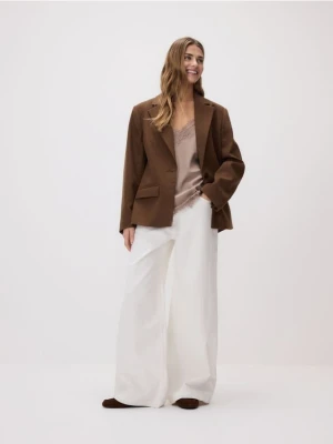 Reserved - Marynarka z dodatkiem wełny - brązowy