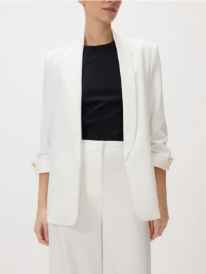 Reserved - Marynarka z dodatkiem wiskozy - biały