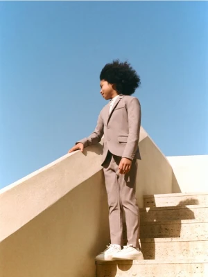 Reserved - Marynarka z dodatkiem wiskozy - brązowy