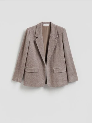 Reserved - Marynarka z dodatkiem wiskozy - ciemnobrązowy