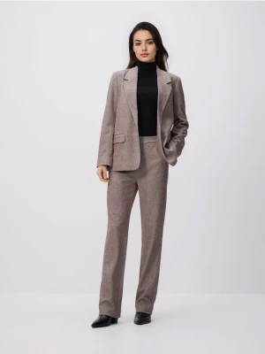 Reserved - Marynarka z dodatkiem wiskozy - ciemnobrązowy