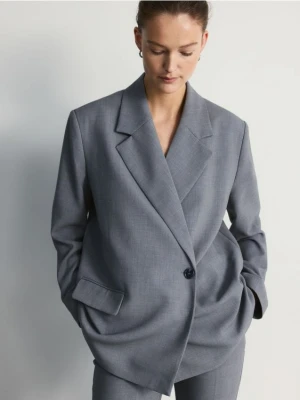 Reserved - Marynarka z dodatkiem wiskozy - ciemnoszary