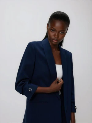 Reserved - Marynarka z dodatkiem wiskozy - granatowy