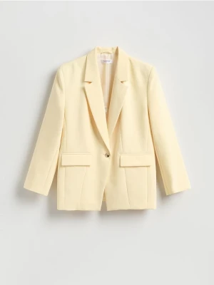 Reserved - Marynarka z dodatkiem wiskozy - jasnożółty