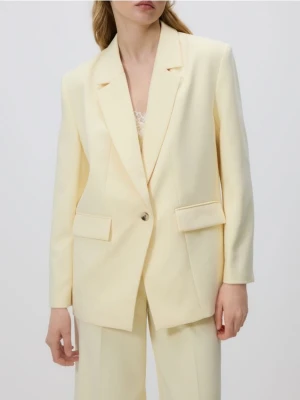 Reserved - Marynarka z dodatkiem wiskozy - jasnożółty