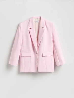 Reserved - Marynarka z dodatkiem wiskozy - różowy