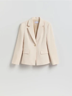 Reserved - Marynarka z dodatkiem wiskozy - złamana biel