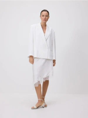 Reserved - Marynarka z domieszką wełny - biały