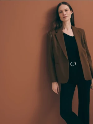 Reserved - Marynarka z domieszką wełny - brązowy