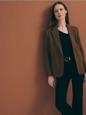 Reserved - Marynarka z domieszką wełny - brązowy