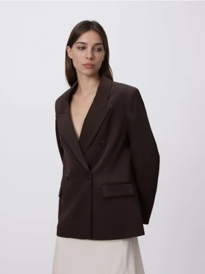 Reserved - Marynarka z domieszką wełny - ciemnobrązowy