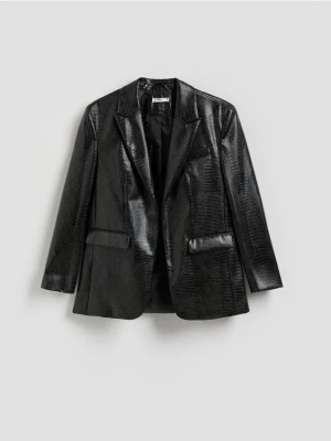 Reserved - Marynarka z imitacji skóry - czarny