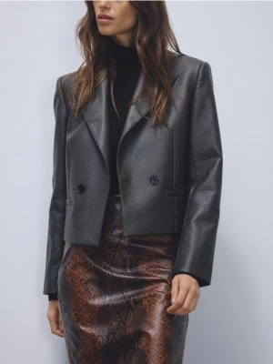 Zdjęcie produktu Reserved - Marynarka z imitacji skóry - jasny zielony