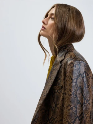 Reserved - Marynarka z imitacji skóry - wielobarwny