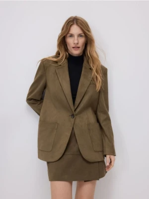 Reserved - Marynarka z imitacji zamszu - jasny zielony